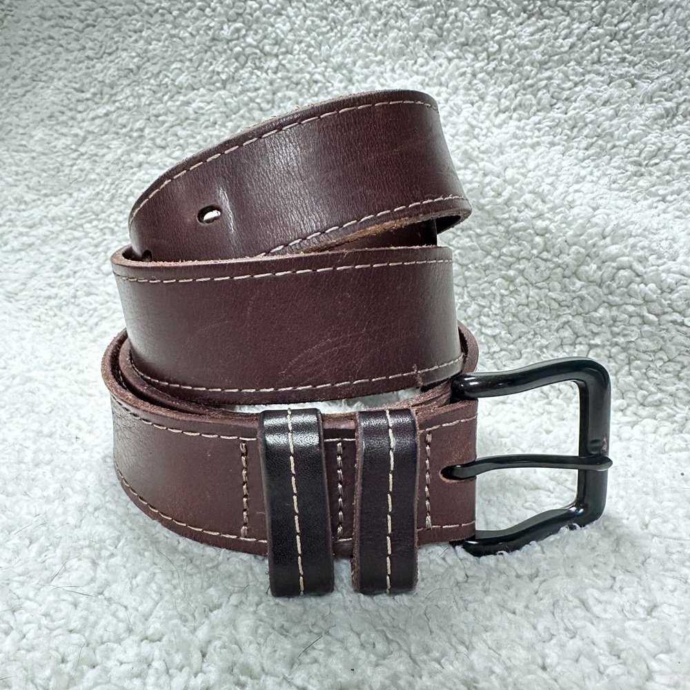 Wrangler Rugged Thick Genuine Top Stitched Leather Cowboy Western Belt  XL 46 48